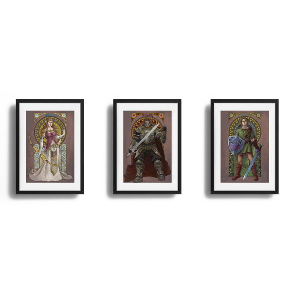Legend of Zelda - The Complete Triforce - Set of 3 Prints
