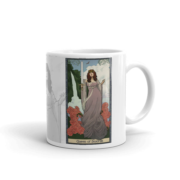 Tabletop Tarot - Queen of Swords White Mug