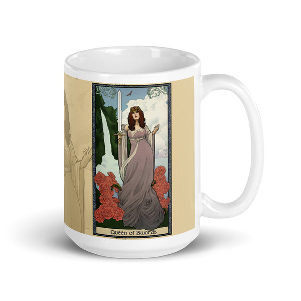 Tabletop Tarot - Queen of Swords Cream Mug