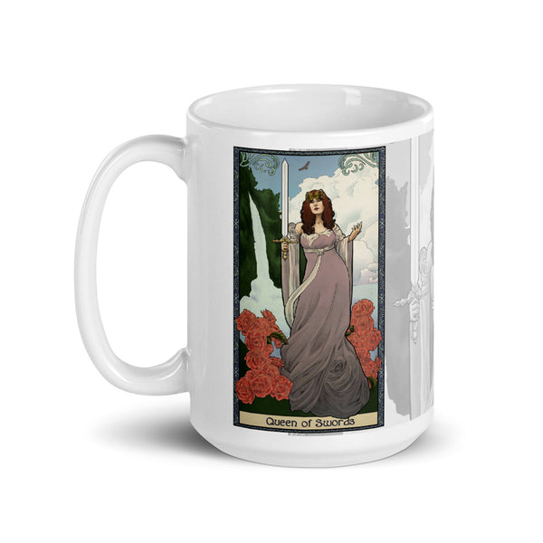 Tabletop Tarot - Queen of Swords White Mug