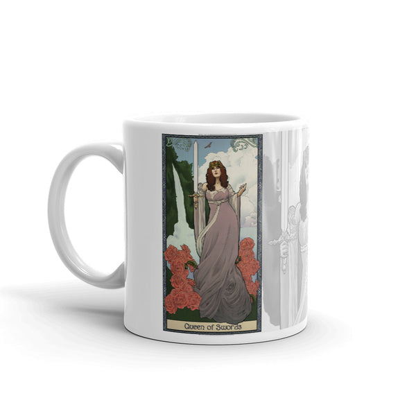 Tabletop Tarot - Queen of Swords White Mug