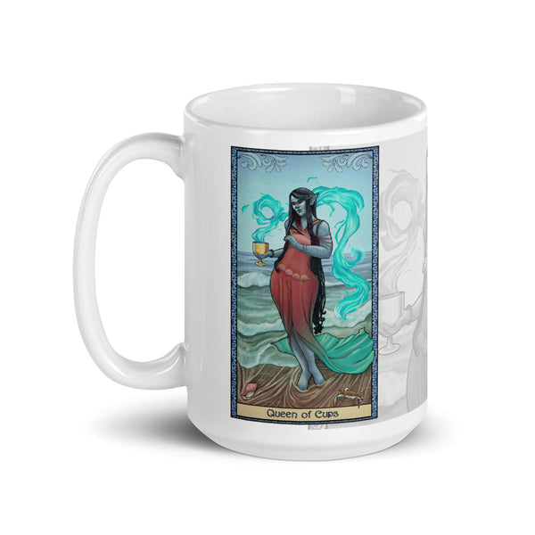 Tabletop Tarot - Queen of Cups White Mug