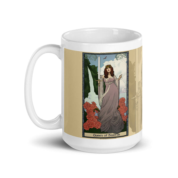 Tabletop Tarot - Queen of Swords Cream Mug