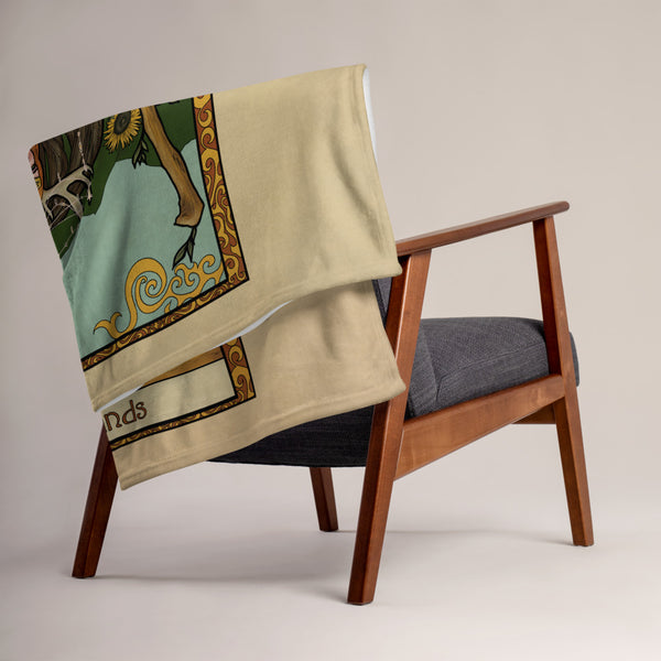 Tabletop Tarot - Queen of Wands Throw Blanket