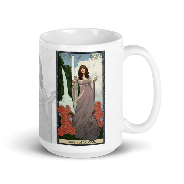 Tabletop Tarot - Queen of Swords White Mug