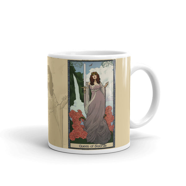 Tabletop Tarot - Queen of Swords Cream Mug