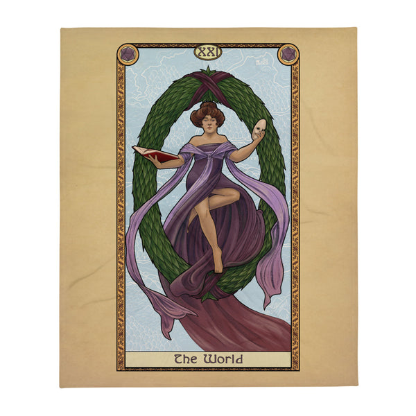 Tabletop Tarot - The World Throw Blanket