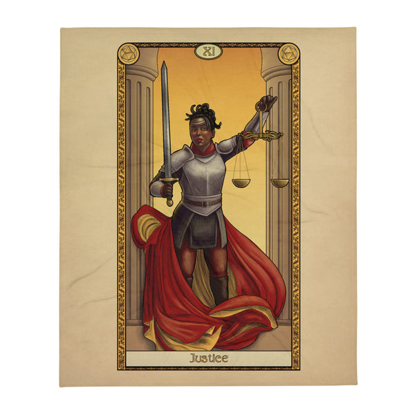 Tabletop Tarot - Justice Throw Blanket
