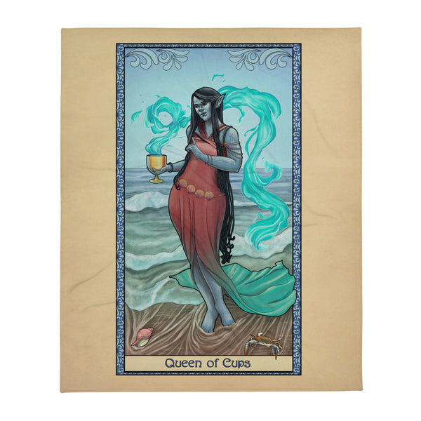 Tabletop Tarot - Queen of Cups Throw Blanket