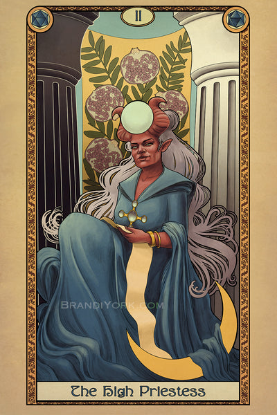 Tabletop Tarot - The High Priestess - Print