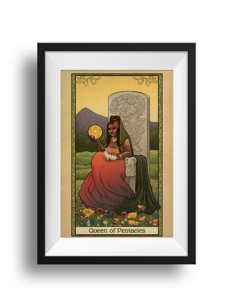 Tabletop Tarot - Queen of Pentacles - Print