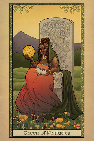 Tabletop Tarot - Queen of Pentacles - Print