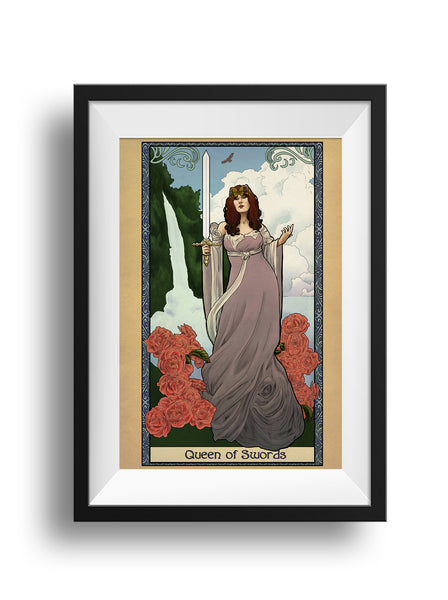 Tabletop Tarot - Queen of Swords - Print