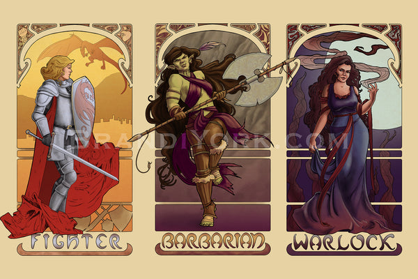 Tabletop Nouveau 12 Piece Mini Print Set