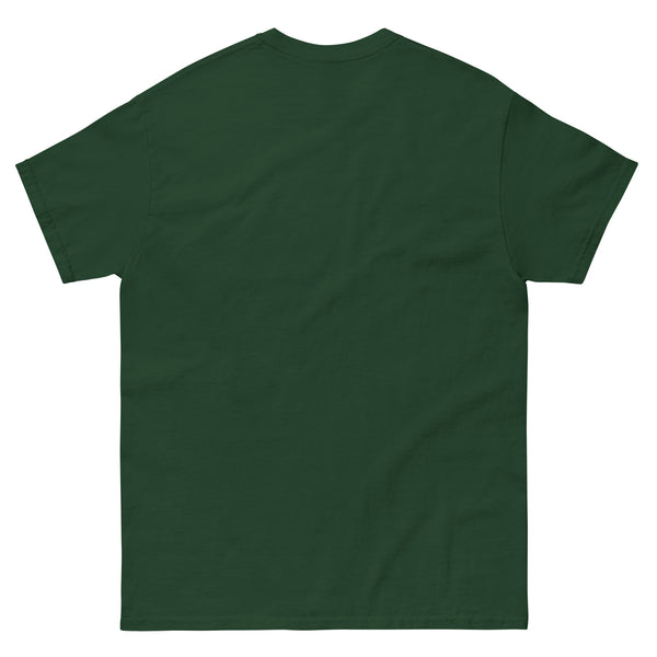 Back of a green tee shirt