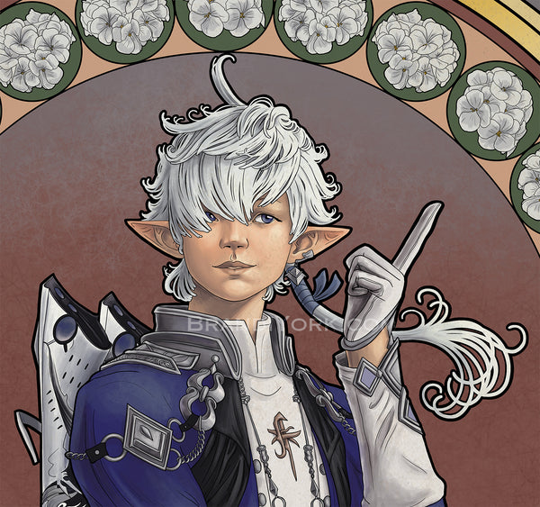 Detail shot of Alphinaud's face