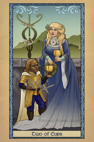 Tabletop Tarot - Two of Cups - Print