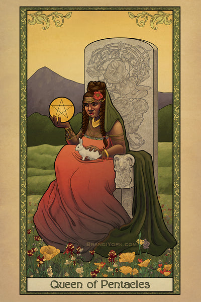 Tabletop Tarot - Queen of Pentacles - Print