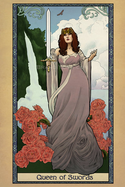 Tabletop Tarot - Queen of Swords - Print